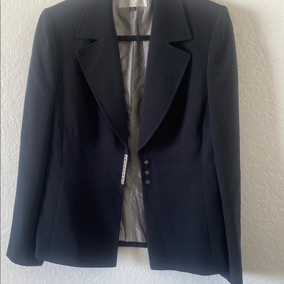 Studio Tahari Black Blazer Structured Suit Jacket - Picture 7 of 7